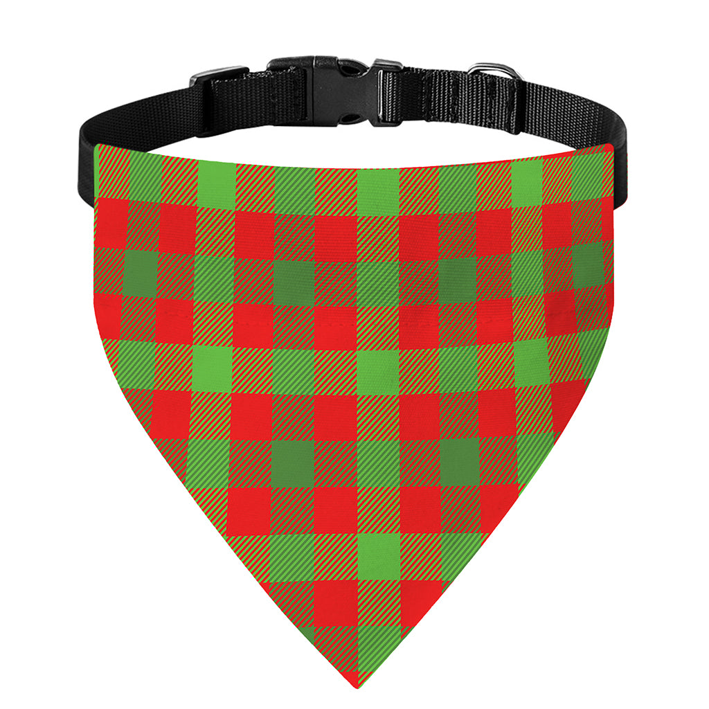 Christmas Buffalo Plaid Print Over The Collar Dog Bandana
