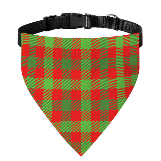 Christmas Buffalo Plaid Print Over The Collar Dog Bandana