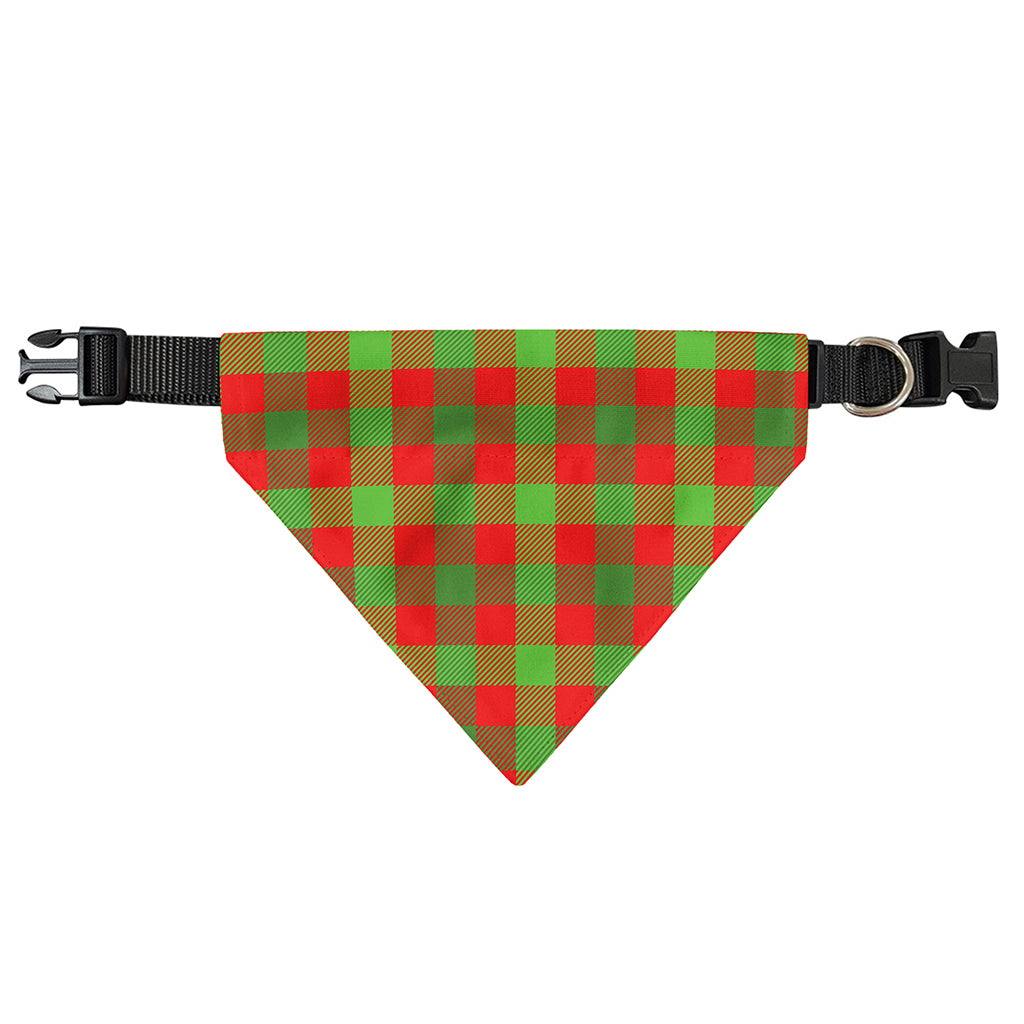 Christmas Buffalo Plaid Print Over The Collar Dog Bandana