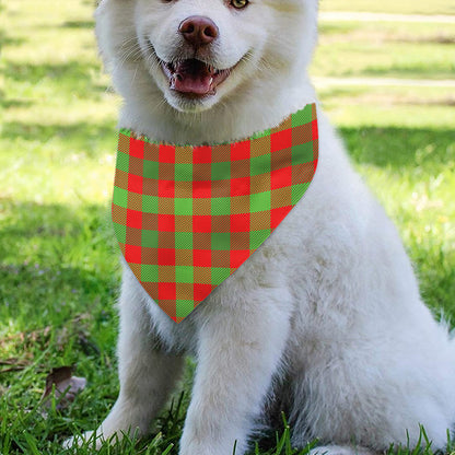 Christmas Buffalo Plaid Print Over The Collar Dog Bandana