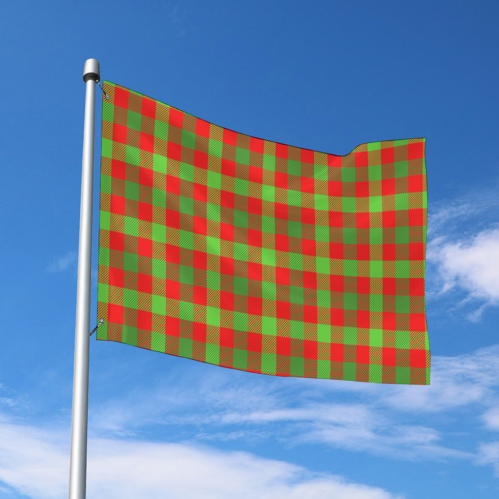 Christmas Buffalo Plaid Print Polyester Flag