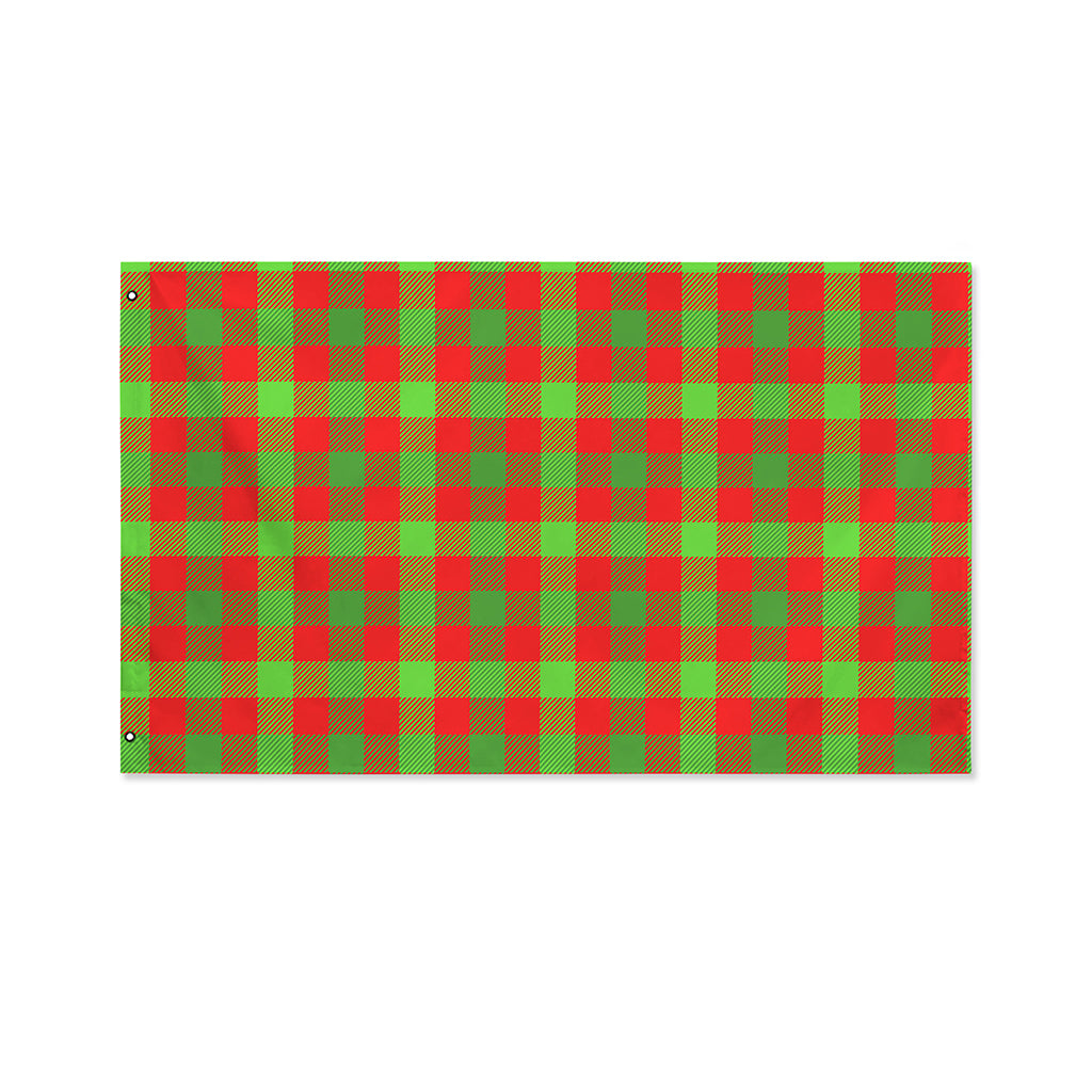 Christmas Buffalo Plaid Print Polyester Flag