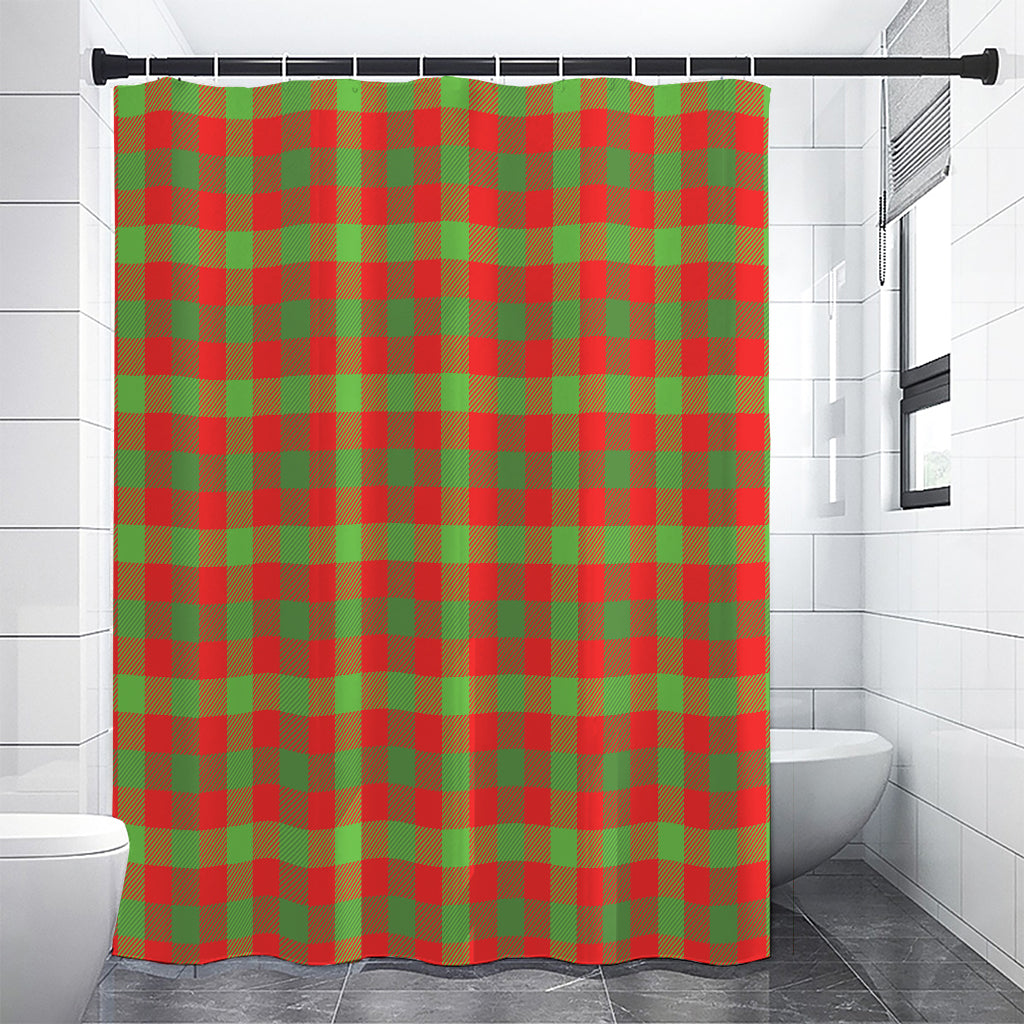 Christmas Buffalo Plaid Print Premium Shower Curtain