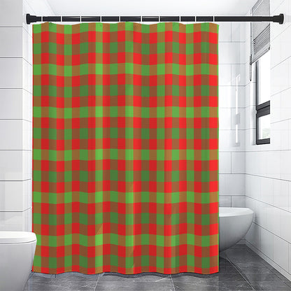Christmas Buffalo Plaid Print Premium Shower Curtain