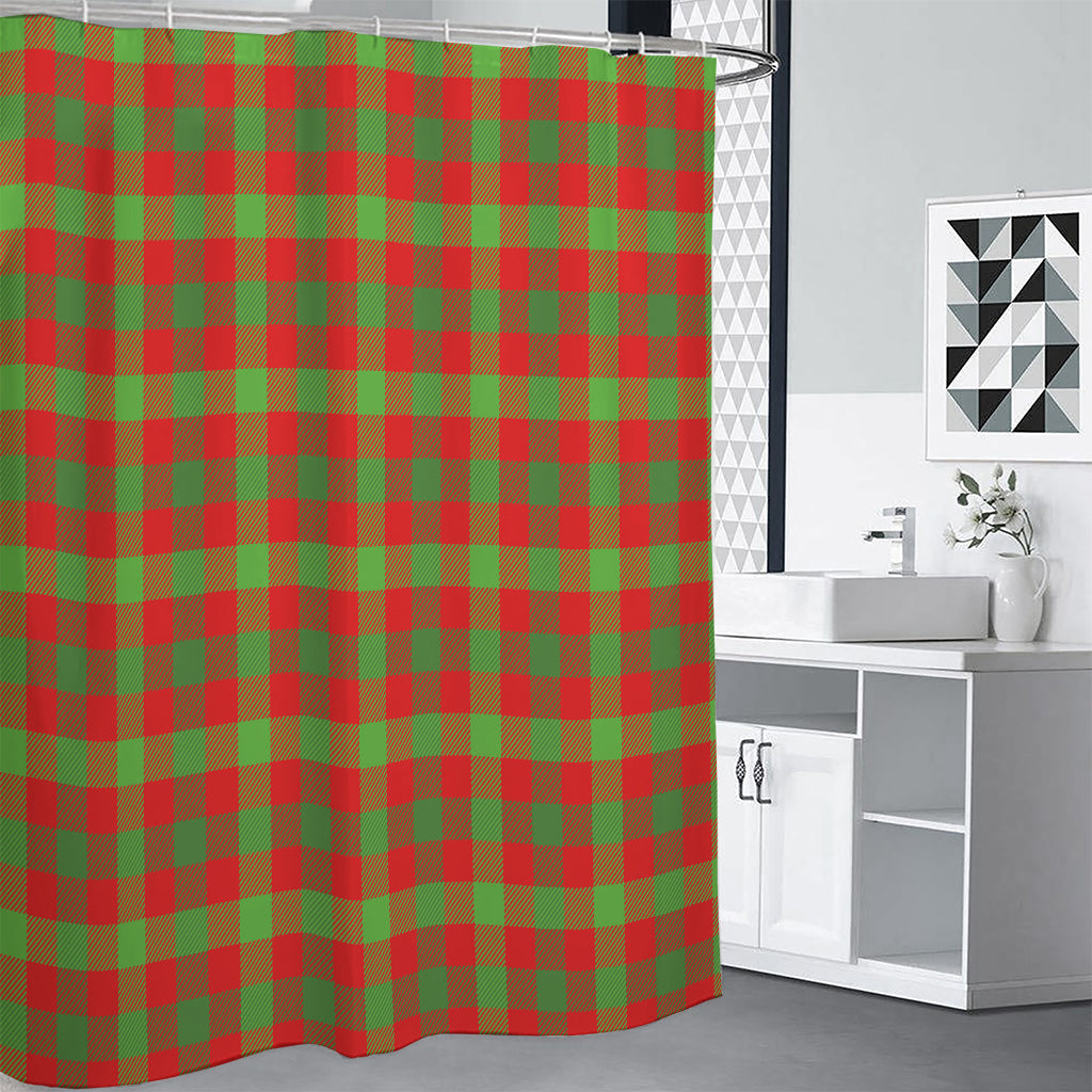 Christmas Buffalo Plaid Print Premium Shower Curtain