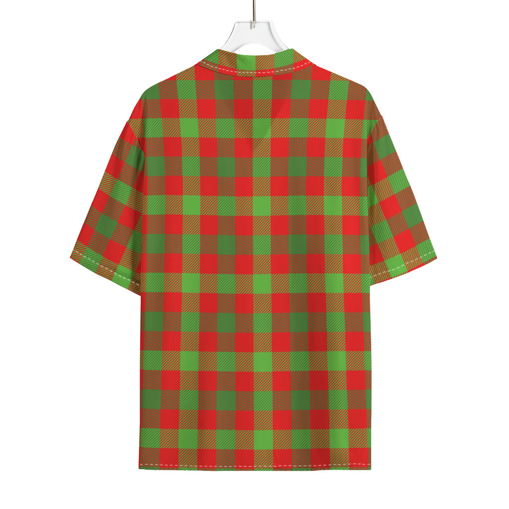 Christmas Buffalo Plaid Print Rayon Hawaiian Shirt