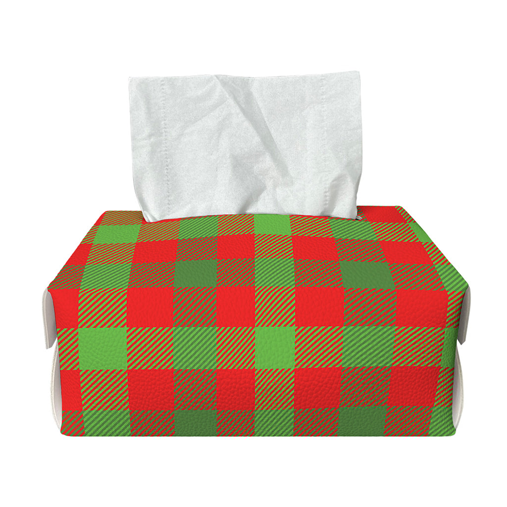 Christmas Buffalo Plaid Print Rectangle Tissue Box Cover