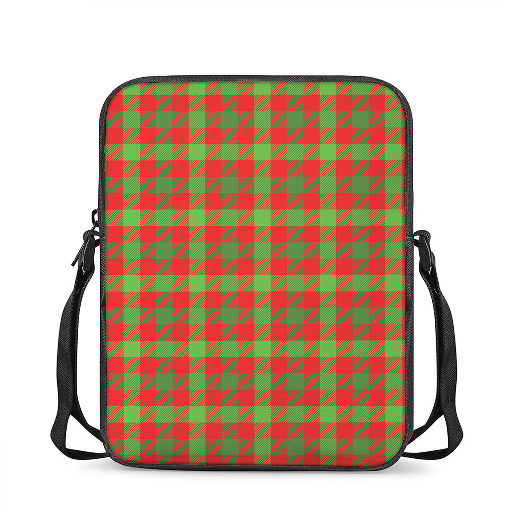 Christmas Buffalo Plaid Print Rectangular Crossbody Bag