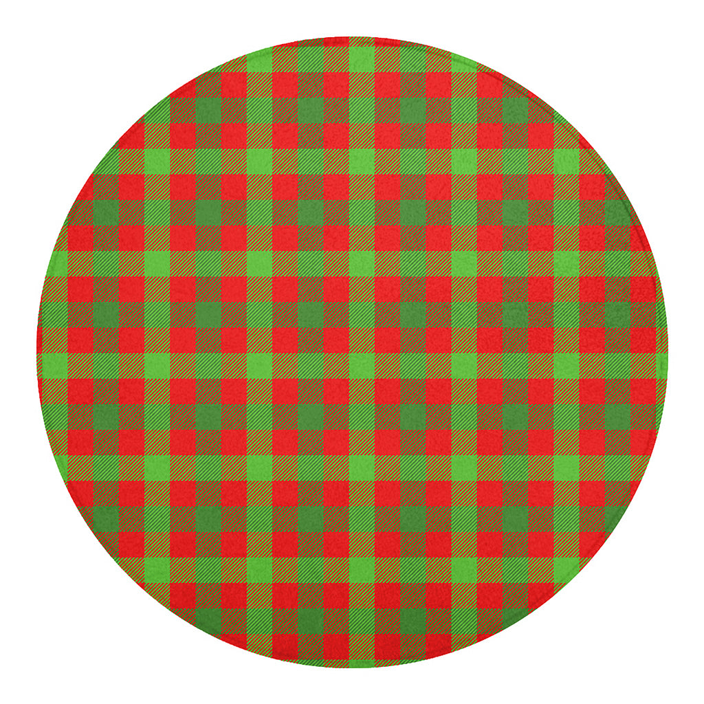 Christmas Buffalo Plaid Print Round Blanket