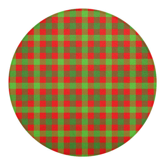 Christmas Buffalo Plaid Print Round Blanket
