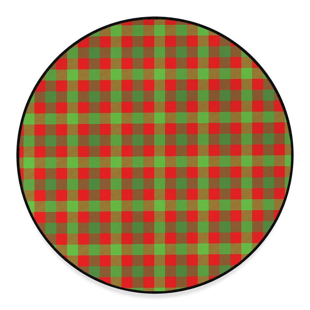 Christmas Buffalo Plaid Print Round Floor Mat