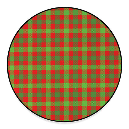 Christmas Buffalo Plaid Print Round Floor Mat