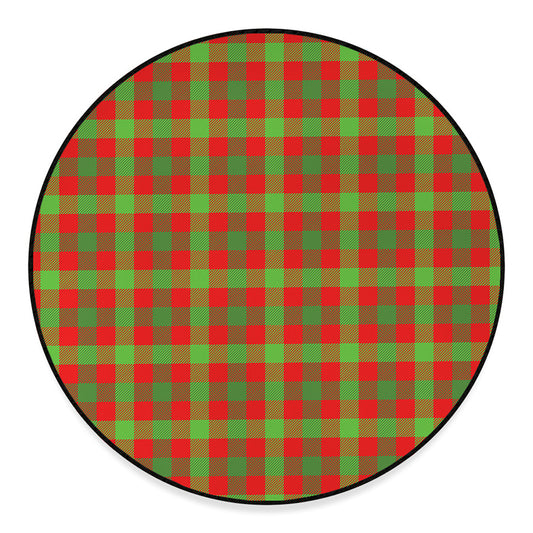 Christmas Buffalo Plaid Print Round Floor Mat