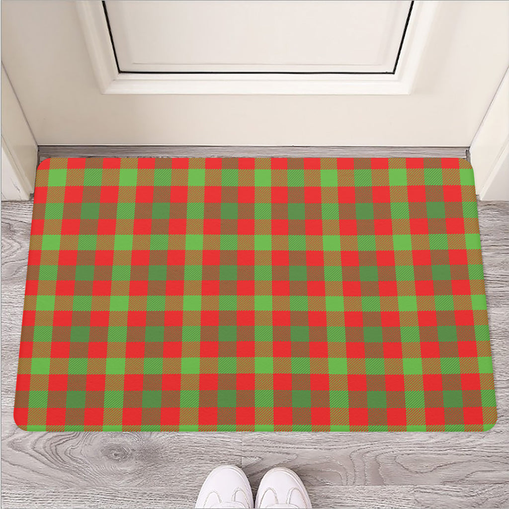 Christmas Buffalo Plaid Print Rubber Doormat