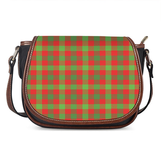 Christmas Buffalo Plaid Print Saddle Bag
