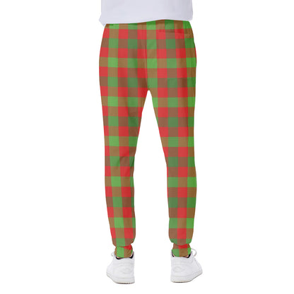 Christmas Buffalo Plaid Print Scuba Joggers
