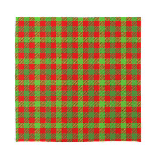 Christmas Buffalo Plaid Print Silk Bandana