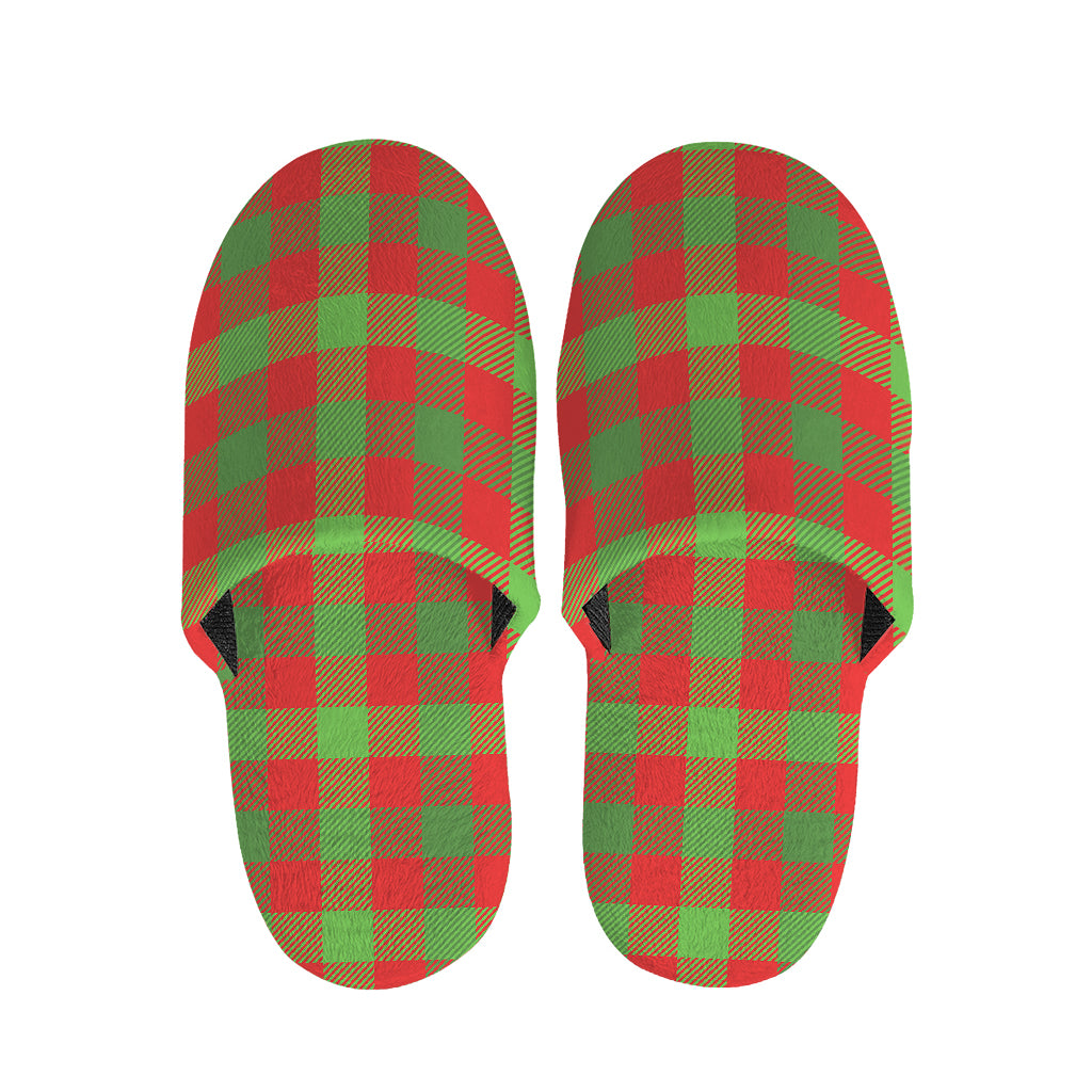 Christmas Buffalo Plaid Print Slippers