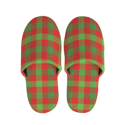 Christmas Buffalo Plaid Print Slippers