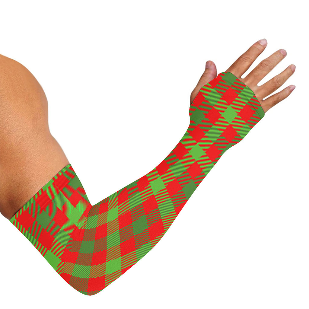 Christmas Buffalo Plaid Print Sun Protection Arm Sleeves