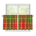 Christmas Buffalo Plaid Print Tier Curtains
