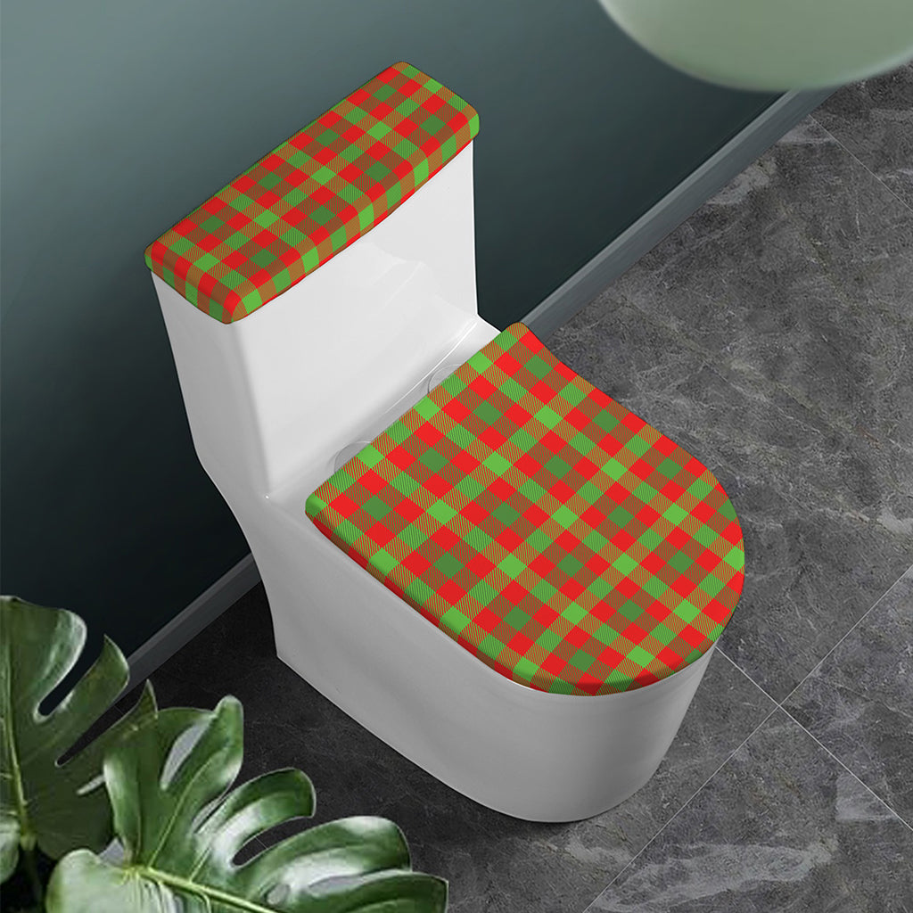 Christmas Buffalo Plaid Print Toilet Lid And Tank Cover Set