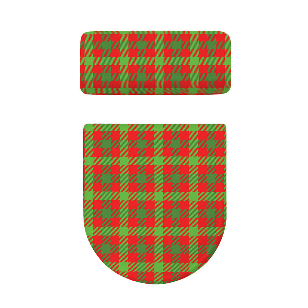Christmas Buffalo Plaid Print Toilet Lid And Tank Cover Set