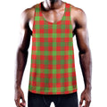 Christmas Buffalo Plaid Print Men's Workout Tank Top