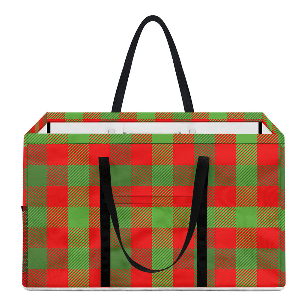 Christmas Buffalo Plaid Print Utility Tote Bag