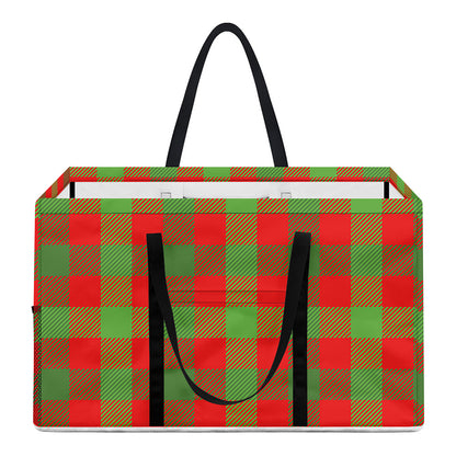 Christmas Buffalo Plaid Print Utility Tote Bag