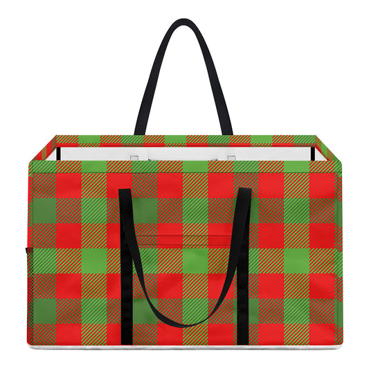 Christmas Buffalo Plaid Print Utility Tote Bag