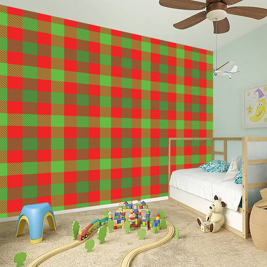 Christmas Buffalo Plaid Print Wall Sticker
