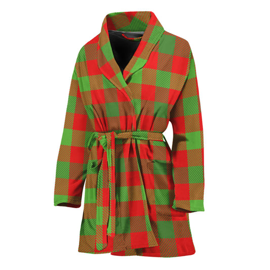 Christmas Buffalo Plaid Print Women's Bathrobe