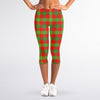 Christmas Buffalo Plaid Print Women's Capri Leggings