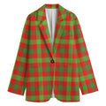 Christmas Buffalo Plaid Print Women's Cotton Blazer