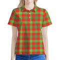 Christmas Buffalo Plaid Print Women's Polo Shirt