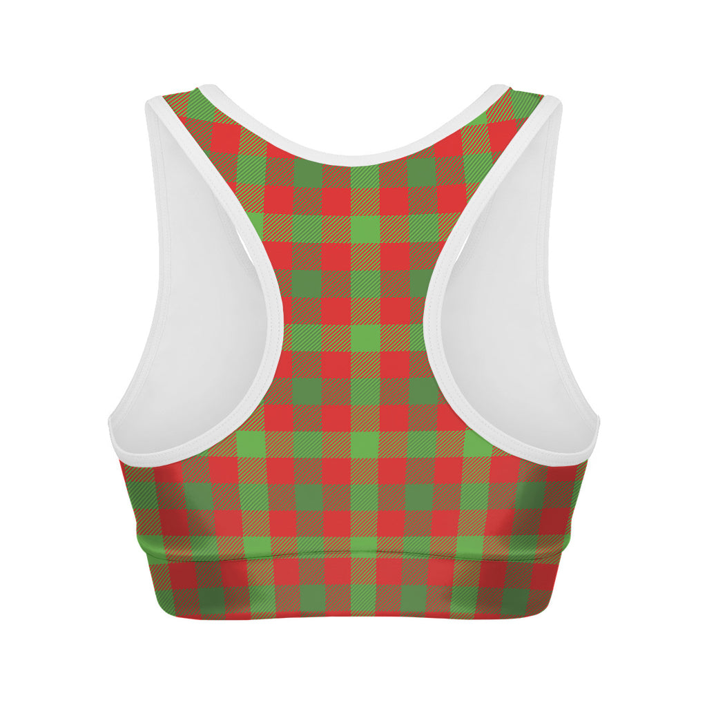 Christmas Buffalo Plaid Print Women's Sports Bra