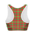 Christmas Buffalo Plaid Print Women's Sports Bra