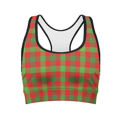 Christmas Buffalo Plaid Print Women's Sports Bra
