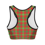 Christmas Buffalo Plaid Print Women's Sports Bra