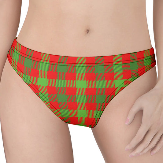 Christmas Buffalo Plaid Print Women's Thong
