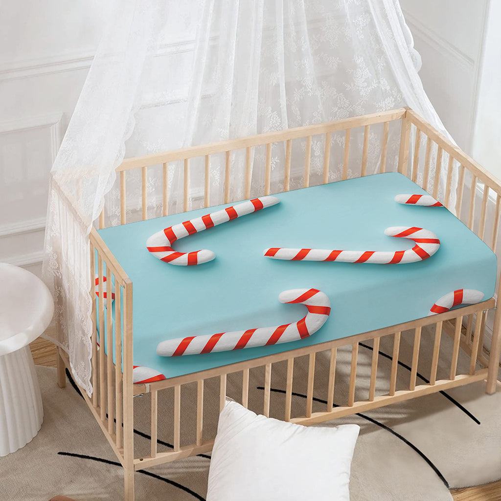 Christmas Candy Candies Pattern Print Baby Crib Sheet