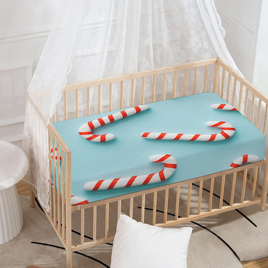 Christmas Candy Candies Pattern Print Baby Crib Sheet