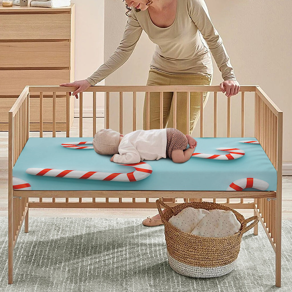 Christmas Candy Candies Pattern Print Baby Crib Sheet
