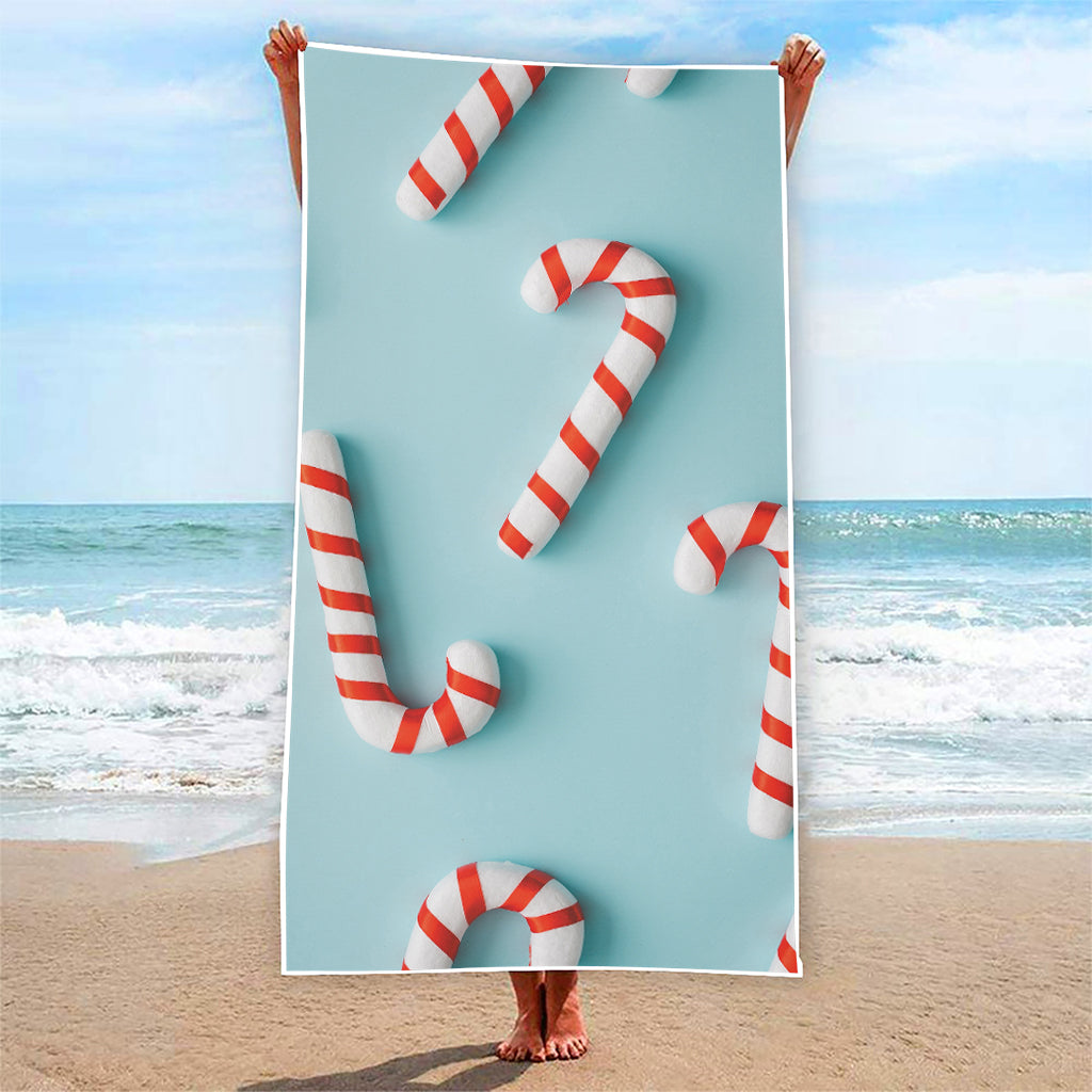 Christmas Candy Candies Pattern Print Beach Towel