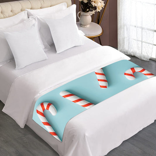 Christmas Candy Candies Pattern Print Bed Runner