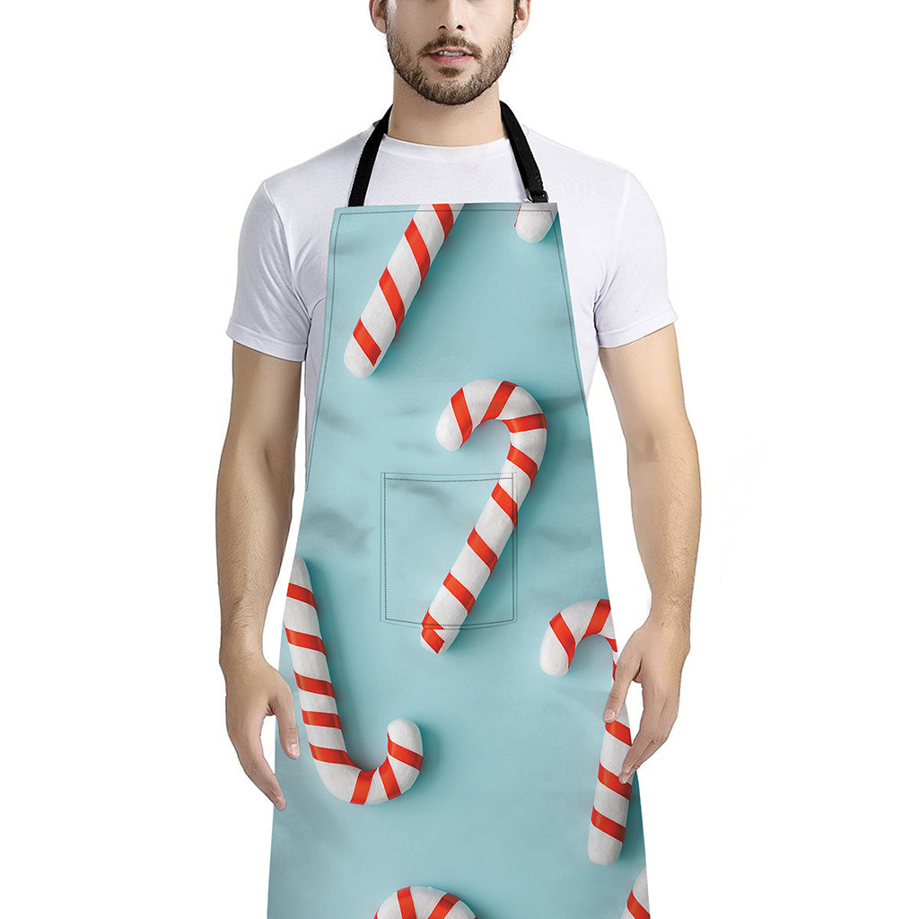 Christmas Candy Candies Pattern Print Bib Apron With Pocket