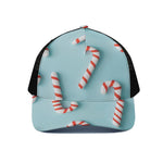 Christmas Candy Candies Pattern Print Black Mesh Trucker Cap