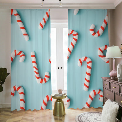 Christmas Candy Candies Pattern Print Blackout Pencil Pleat Curtains