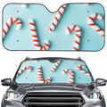 Christmas Candy Candies Pattern Print Car Windshield Sun Shade